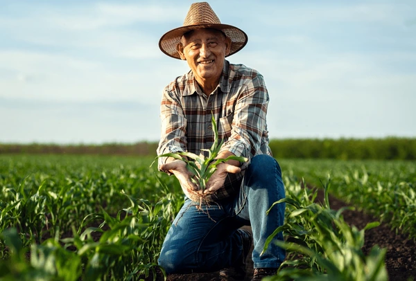 portrait senior farmer corn field 600nw 2514319495